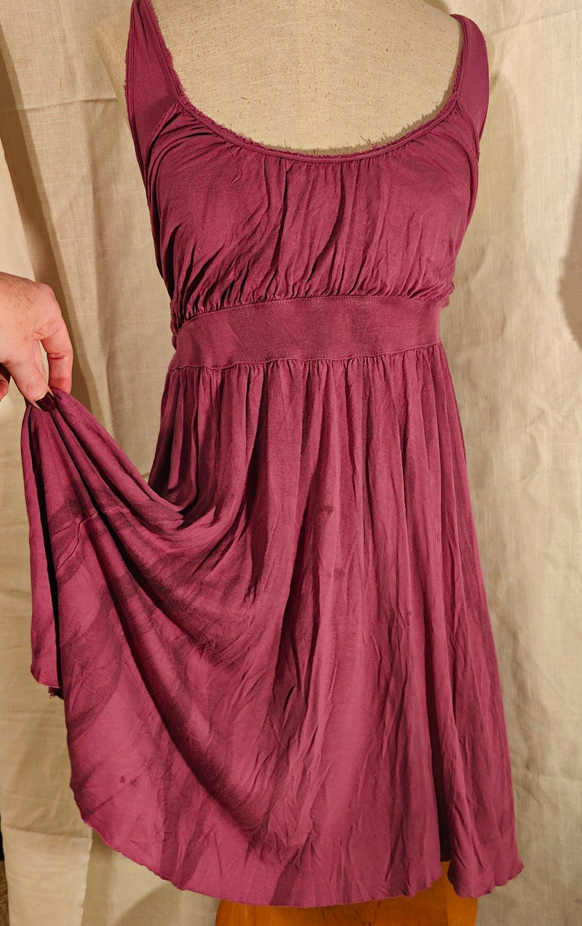 Free People Cast Your Net Dress S XS Washed Dee Macrame Back Boho Rayon $148